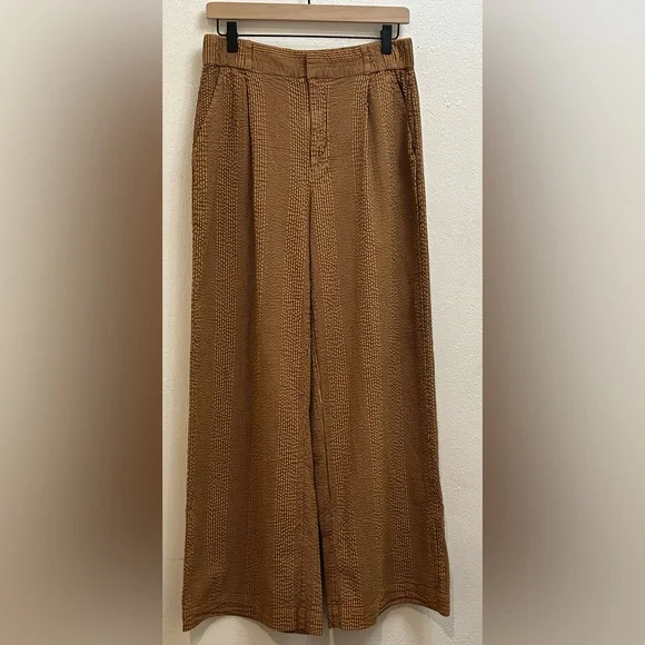 NWT Free People Seersucker Wide Leg Pants Small $138 - Picture 2 of 10
